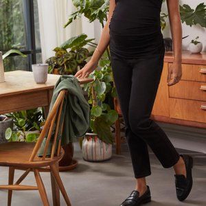 Isabella Oliver Maternity Boyfriend Jeans, size 5 (12-14 equiv), washed black